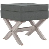 vidaXL Hocker mit Stauraum Dunkelgrau 45x45x49 cm Stoff