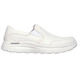 SKECHERS Berufsschuh SKECHERS "FLEX ADVANTAGE SR" Gr. 48,5, weiß, 48,5, Leder, Schuhe, Slipper für Gastronomie, Pflege, Krankenhaus mit Stretcheinsatz