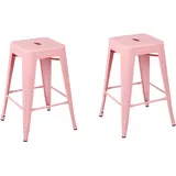 Beliani Set mit 2 Barhockern CABRILLO Metall Rosa