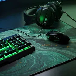 CSL Gaming Mauspad, XXL, Mousepad, 900 x 400 x 3 mm, Tischunterlage, abwaschbar, grün gold
