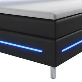Juskys Boxspringbett Norfolk Schwarz 200 x 200 cm