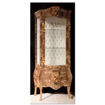 Casa Padrino Barock Vitrine Leopard - Möbel Leo Optik