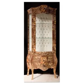 Casa Padrino Barock Vitrine Leopard - Möbel Leo Optik
