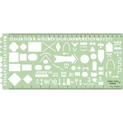 LINEX Zeichenschablone Taktische Militär-Symbole  grün Packung mit 10 Stück