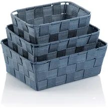 Kela Korb-Set Alvaro 3er Polypropylen Blau Rauchblau