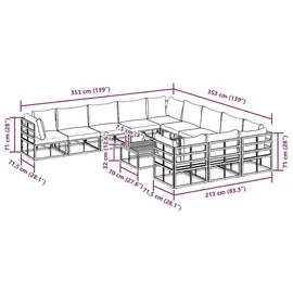 vidaXL Garten-Sofa-Set 12-tlg. schwarz