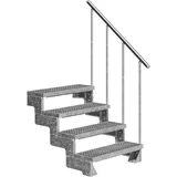 DOLLE Außentreppe Gardentop 4 Gitterroststufen 80 cm inkl. Geländer