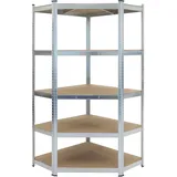 KARAT Schwerlastregal Eckregal Metallregal für Lager Regalsystem - Kellerregal - Steckregal - Werkstattregal aus Stahl Metall - 180 x 90 x 42 cm Tiefe (Verzinkt)