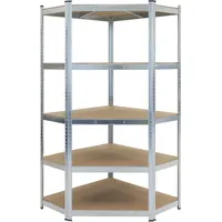 KARAT Schwerlastregal Eckregal Metallregal für Lager Regalsystem - Kellerregal - Steckregal - Werkstattregal aus Stahl Metall - 180 x 90 x 42 cm Tiefe (Verzinkt)
