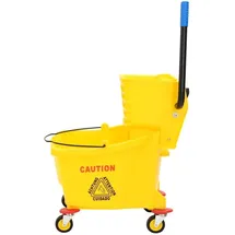 vidaXL Putzeimer mit Presse und Rollen Gelb 36 L