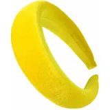SHTGOI Haarreif Samt-Stoff Schwamm Dickes Stirnband Retro Style Gepolsterter Haarband Weich rutschfest Candy Colour Breit Stirnbänder Outdoor Elegant Kopfschmuck für Damen und Frauen Gelb