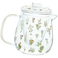 rockible Blumen Teekanne, Glas Teekanne mit Sieb, Hohe Borosilikatglas Teekanne für, Jubiläumsgeschenk, Gross