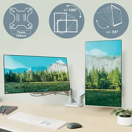 Leitz Ergo Platzsparender Dual Monitorarm Grau