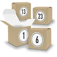 Adventskalender zum Füllen 24x Würfel BRAUN 650mm inkl Stickerbogen V05 Z09