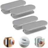 CiciIng Selbstklebende Türgriffe 4 Stück, Schrankgriffe, Möbelgriff, Türgriff Balkontür Außen, Kunststoff Möbelgriffe für Fenster Glastüren Schubladen, Grau