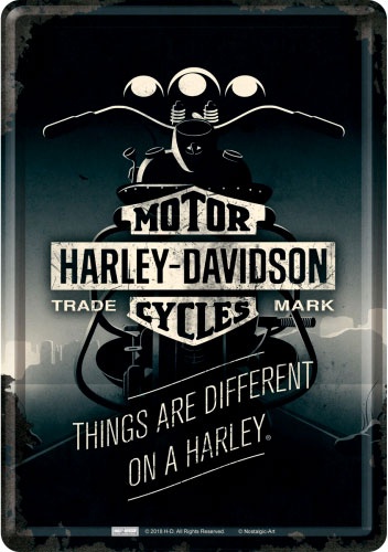 Nostalgic Art Harley-Davidson - Things, carte postale métallique - 14 cm x 10 cm