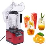 Standmixer Blender Smoothie 2200W mit LED Zeitanzeige Mixer Smoothie Maker Schalldichter Hochleistungsmixer Blender 2.2L Rot