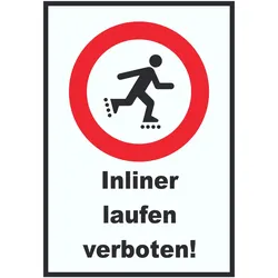 Inliner laufen verboten Schild A1 Rückseite selbstklebend