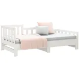 vidaXL Tagesbett Ausziehbar Weiß 2x(90x200) cm Massivholz Kiefer1280254