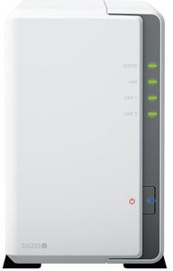Synology NAS-Server DiskStation DS223j NAS, USB 3.0, Leergehäuse für Festplatten, 2 Einschübe