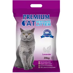 Premium-Katzenklumpstreu aus Bentonit - Lavendel für Katzen 20kg (Rabatt für Stammkunden 3%)