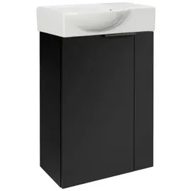 Fackelmann Waschbeckenunterschrank 44 x 60 x 24,3 cm Schwarz Matt