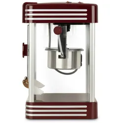 H.Koenig Popcorn Machine, einfach und schnell, Retro-Design, Topf aus Edelstahl und Aluminium, Kapazität 50 g