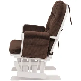 Mendler Relaxsessel HWC-C76 Cord 52 x 100 x 80 cm Braun mit Hocker