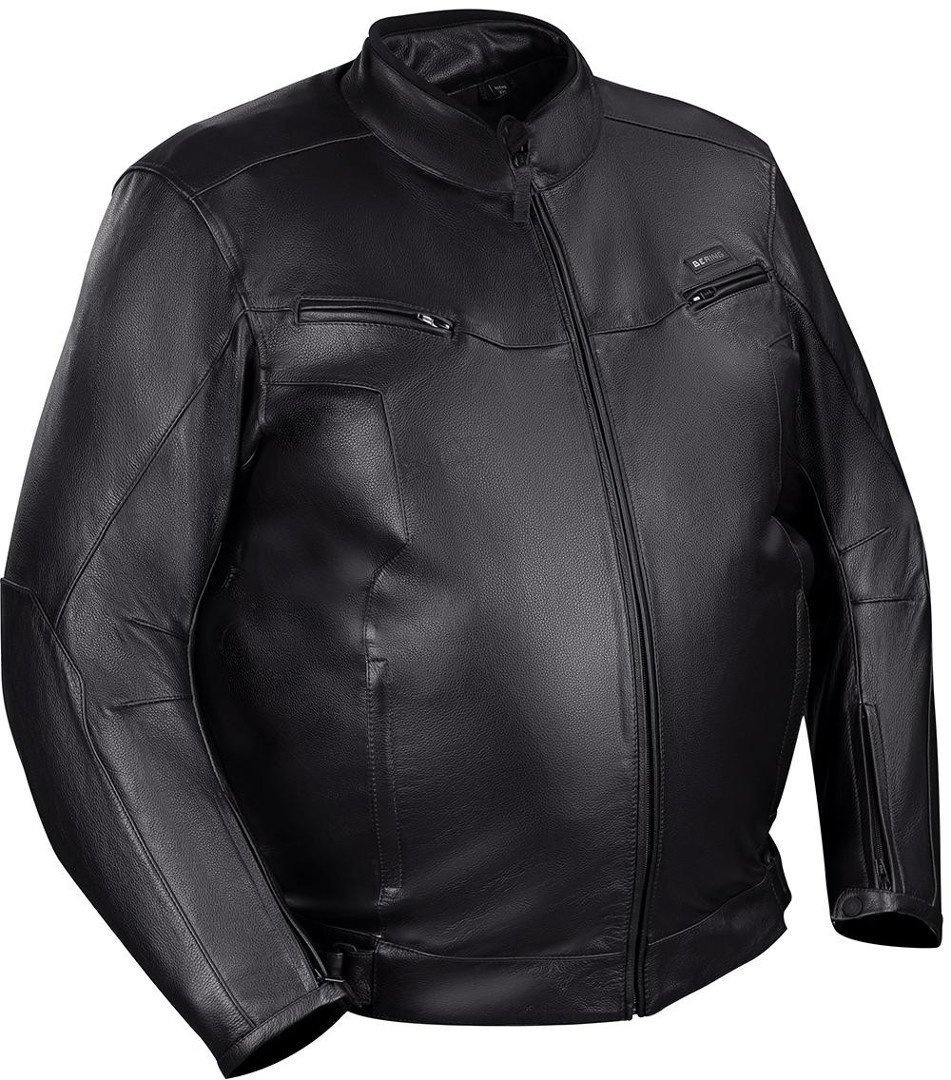 Bering Gringo Groot formaat motorfiets lederen jas, zwart, XL
