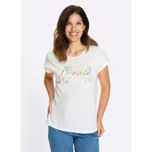 Classic Basics Sieh an! T-Shirt Kurzarm-Shirt Extra kurz gelb|weiß 44