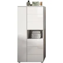 inn.furn Badezimmer Midischrank weiß Hochglanz 60 x 131 cm - weiß