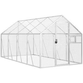 vidaXL Voliere Silbern 179 x 400 x 185 cm Aluminium