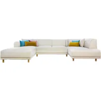 Wohnlandschaft OTTO HOME "Maroon U-Form", beige, B:358cm H:82cm T:192cm, Struktur grob ( 100% POLYPROPYLEN;Struktur fein ( 100% Polyester);Struktur (100% Polyester), Sofas, Wohnlandschaft, in skandinavischem Design, mit losen Kissen