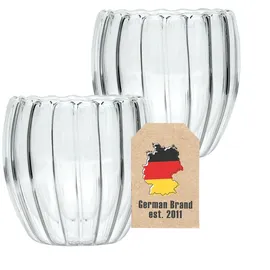 Intirilife Doppelwandiges Thermo Glas 0,19 l 2 St.