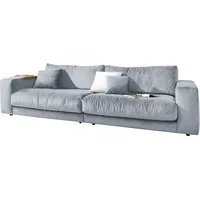 Candy Big-Sofa 3C CANDY "Enisa II", blau (light, blau), B:290cm H:86cm T:127cm, 85% Polyester, 15% Viskose, Sofas, Big-Sofa, incl. 1 Flatterkissen, Wahlweise mit Flecken-Schutz-Bezug Easy care