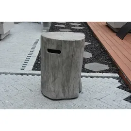 Gardenforma Abdeckung für Gasflaschen, Baumstamm-Optik grau Eco-Stone, für 11 kg Gasbehälter grau