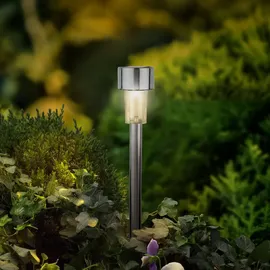 Kaemingk Solarleuchte Edelstahl/Glas Ø6cm H24,5cm 6er Set warmweiß