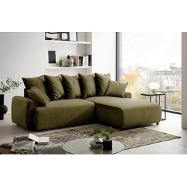 exxpo - sofa fashion Ecksofa »Game, L-Form«, inkl. Bettfunktion, Bettkasten, Zier- und Rückenkissen grün