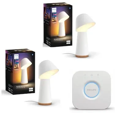 Preisvergleich Produktbild Philips Hue 2er Bedside white + Bridge V2