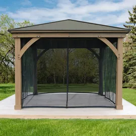 Westmann Moskitonetz für Pavillon 300 cm x 225 cm 4 Stück Schwarz