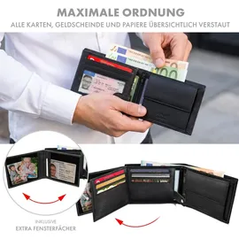 ROYALZ Detroit Geldbörse Herren Leder Geldbörse schwarz