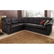 sit&more Ecksofa 262x90x212cm "Savona Naturleder schwarz