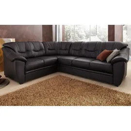 sit&more Ecksofa 262x90x212cm "Savona Naturleder schwarz