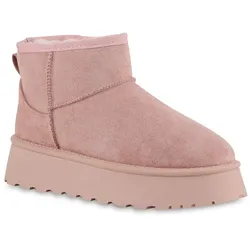 Damen Plateau Boots in Rosa