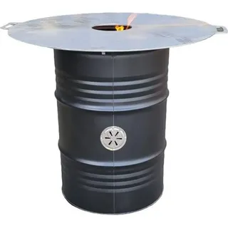 SRM Design Komplettset Feuertonne Feuerplatte 100cm Grilltonne Plancha Feuerkorb Abstandshalter Set