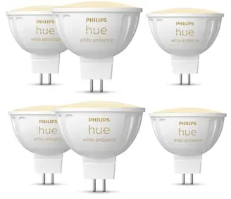 Philips Hue White Ambiance MR16 LED-Lampe 400lm, 6er Pack