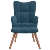vidaXL Relaxsessel mit Hocker Samt 70 x 70 x 90 cm Blau
