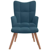 vidaXL Relaxsessel mit Hocker Samt 70 x 70 x 90 cm Blau