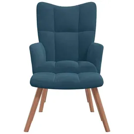 vidaXL Relaxsessel mit Hocker Samt 70 x 70 x 90 cm Blau
