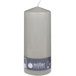 Müller Kerzen Stumpenkerze, schiefer 2012008081 , 1 Packung = 4 Stück, (Ø x H): 78 x 200 mm